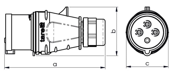 BÆRBAR ISOLERINGSSTIK 32A 400V 3P+Z IP44 - EX-TWT-106