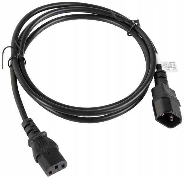 Lanberg IEC 320 C13 -> C14 Strömkabel Förlängningssladd 1,8m VDE Svart
