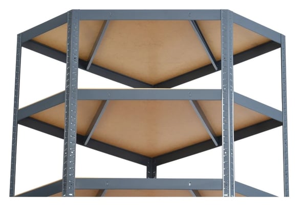 HÖRNHYLLA I METALL 180*90*90*40, FÖRZINKAD - TG-REG 5456