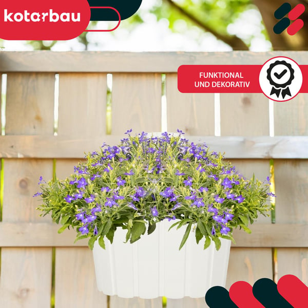 Vägghängande blomkruka för väggmontering rustik vit 200 mm