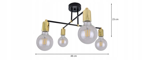 Moderni Loft Edison kultainen LED-riippuvalaisin