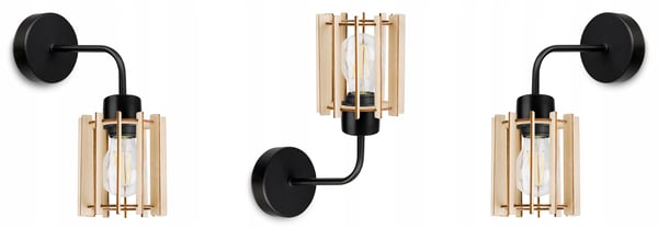 VÆGLAMPE, FIRKANTET LAMPE, LOFTSLAMPE, TRÆSKÆRM, LED