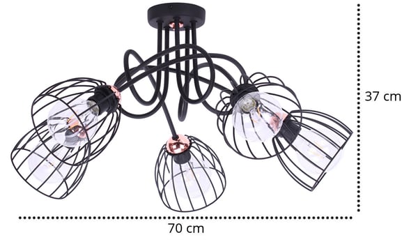 Trådloftslampe Hængende Kobber Loft Edison