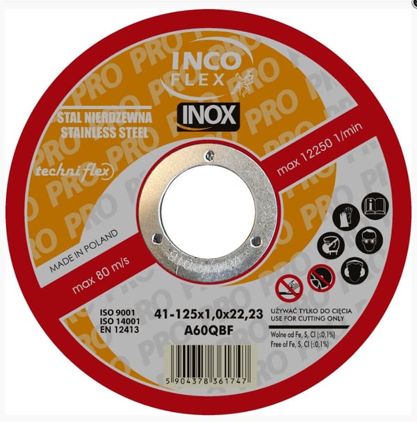 LITTÄINEN INOX-LAIKKA T1A 125*1.0*22 - T1A 125 1 TUUMAA