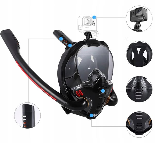 Snorkelmaske til vand, størrelse S/M