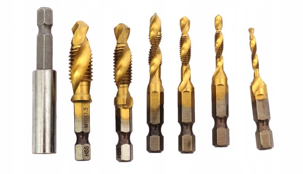 HSS M3-M10 gevindboringer med 1/4" chuck 7 stk.