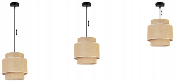 Hængende lampe, loftslysekrone, lampeskærm, boho juta