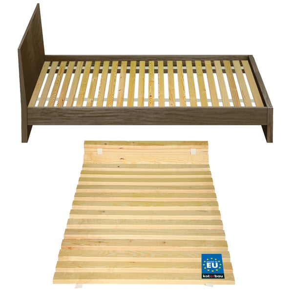 Träsängram med ribbor på madrassrem 80 x 200 cm