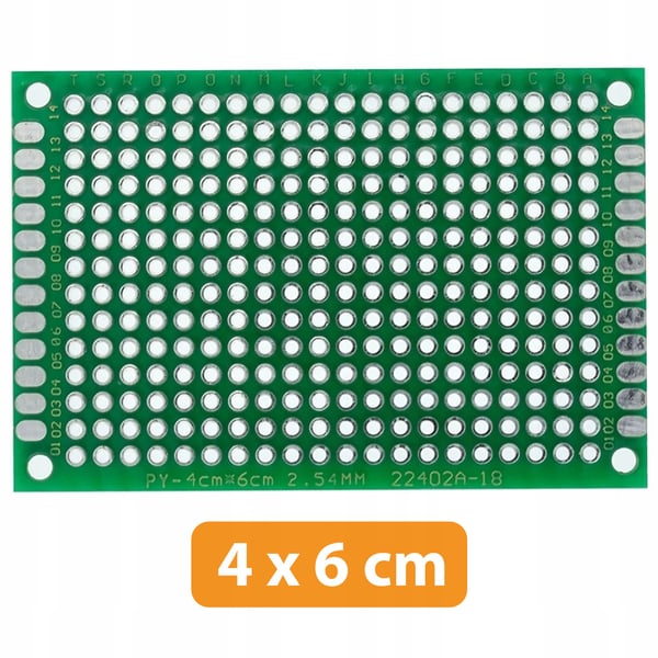 Kaksipuolinen universaali prototyyppipiirilevy 40 x 60 mm (vihreä)