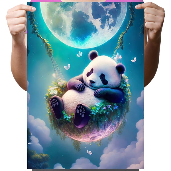 Ob_L_21 - Timanttimaalaus - 30x40 - Eläimet, Panda