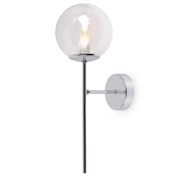 SIENA KROM VÆGLAMPE 1 FLAD KLAR LAMPE E14