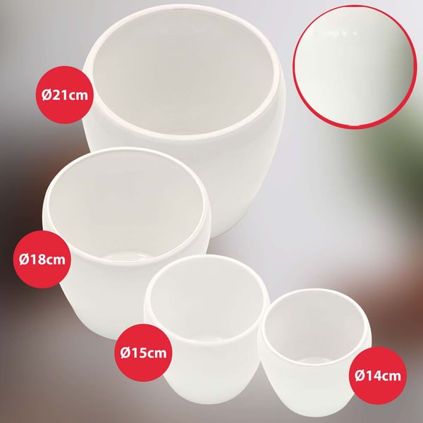 KOTARBAU® 2 st. blomkruka 13,5 cm vitglaserad keramik med dekorativt lock