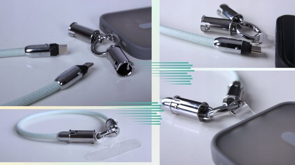 USB C telefonopladningskabel til iPhone og Samsung - kort hurtig QC