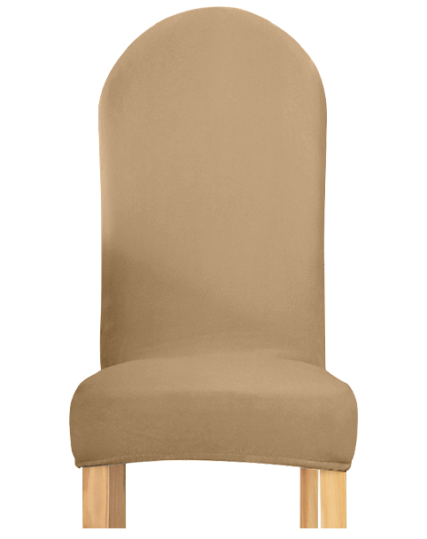 Klädesel stol rundad rygg sammet beige cappuccino