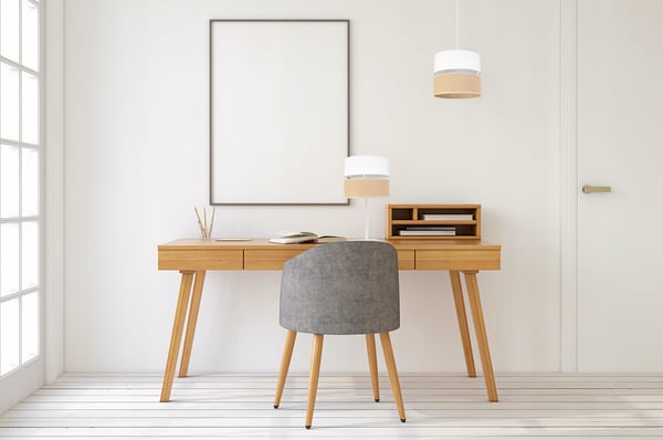 BORDLAMPE JUTE LAMPESKÆRM 20 CM HVID