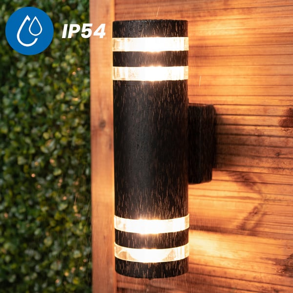 Puutarhavalaisin, Seinävalaisin, Elevation, 2x E27 LED, Pinta-asennus, Yläosa, Alhaalla, RINGO LUMILED