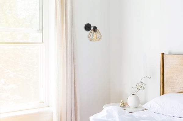 ELEGANT RETRO VÆGLAMPE MED TRÅD GULD LOFT