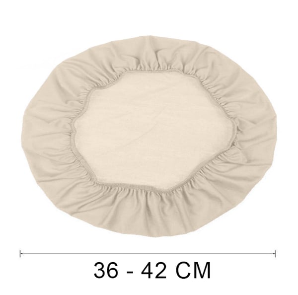 Kermanvärinen samettinen pyöreän tuolin istuinpäällinen