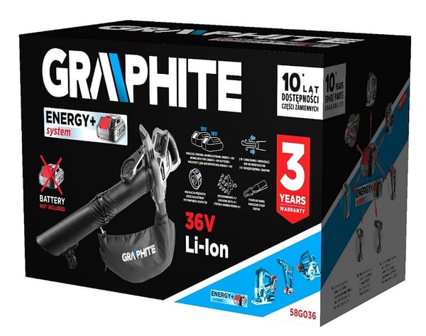 AKKUPUUTARHAPUHALLIN/PÖLYNIMURI ENERGY+ 36V, 2IN1 - T 58G036