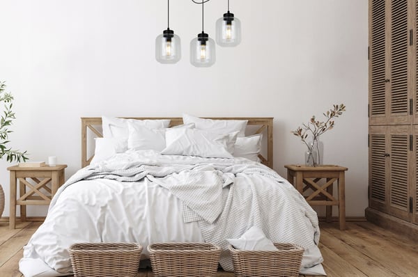 MODERNE ELEGANT HÆNGELAMPE MED GLASSKÆRM