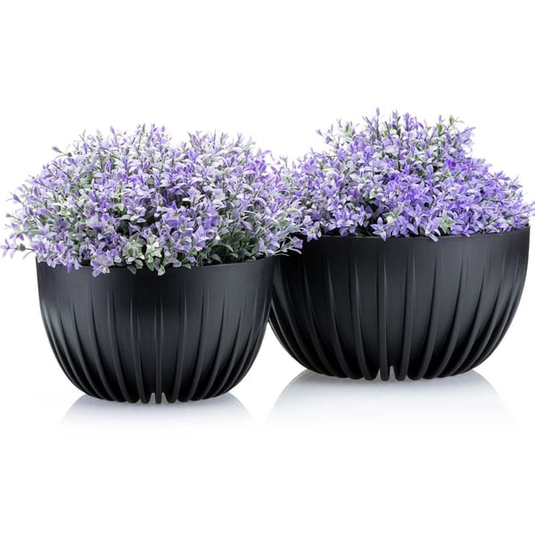 Riisuttu ECO kierrätyskukkaruukku musta