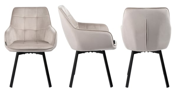 TOGO sammetsklädd snurrstol beige