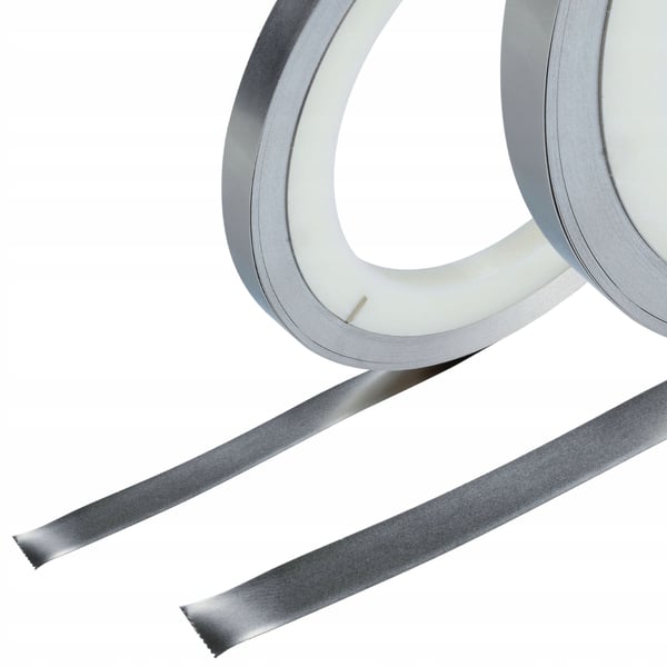 Rosfix nikkelbånd 0,15x8mm til svejsning af rene nikkelled 1m + forniklet kobberplade 0,15x10mm + forniklet stålplade) 1m.