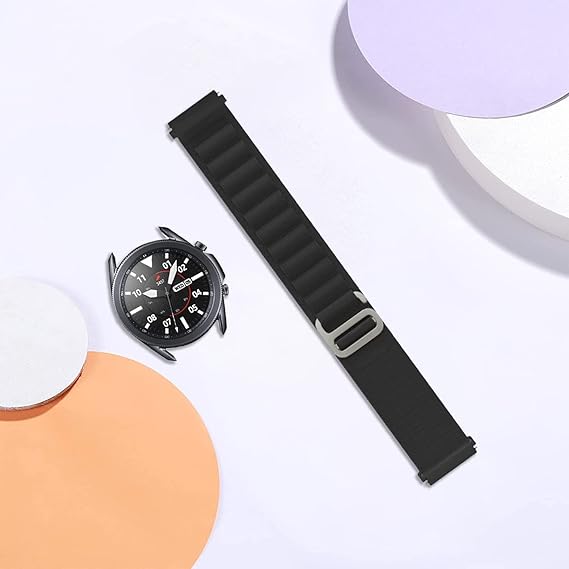 Samsung Galaxy Watch / Amazfit / Huawei -kellon ranneke, musta, nailon, 22 mm