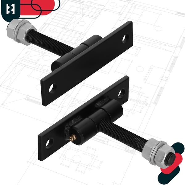 Kotarbau® Ruuvattava portin sarana rasvanipoilla porteille, oville, käyntioville, halkaisija 20 mm, M20, 2 kpl:n sarja