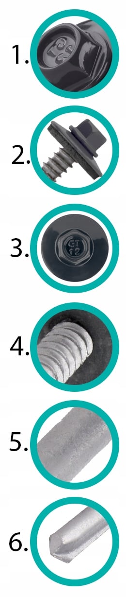 GTR12 SP A19 skruer 5,5/6,3x130mm RAL 7016
