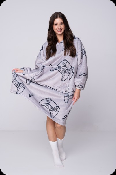 Peitto collegepaita Ylisuuri lämmin Paksu peitto collegepaita 2in1 XXL-pehmusteet Karvainen [KB-W29]