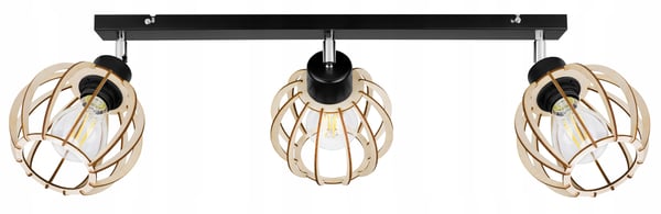 MODERN LED-TAKLAMPA I TRÄ