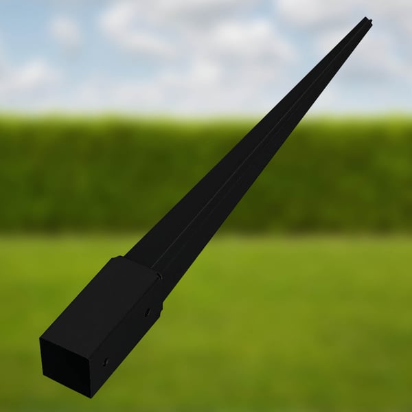 KOTARBAU® Stålstolpefäste til Pergolas, Pavilloner, 61 x 61 x 750 mm, Sort, 2 stk