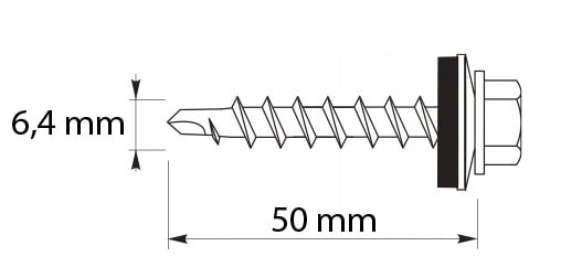 GTF HD Z16 Farmerskruer 6,4-50mm RAL 7024