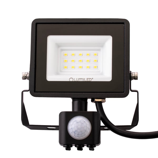 ZUNA2 LED projektør 10W 900lm 4000K IP44 Sort LUMILED bevægelsessensor