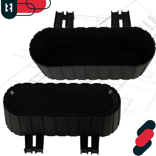 KOTARBAU® Balkongkruka oval rustik antracit 400 mm 6-pack