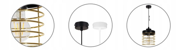 LOFTSLAMPE MED LED-LYKRONE MED GYLDEN TRÅD