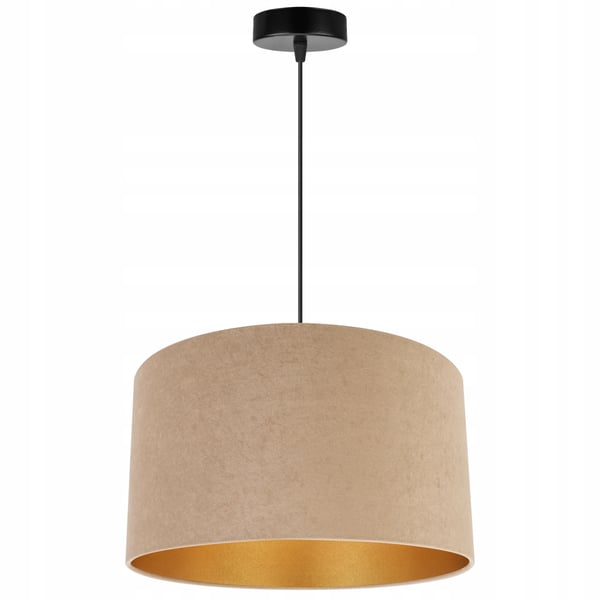 HÆNGENDE LAMPE LOFTSKRONE GYLDEN FLØJLSSKÆRM