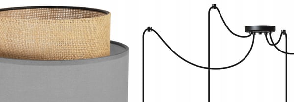 Hængende lampe, loftslysekrone, lampeskærm, boho juta