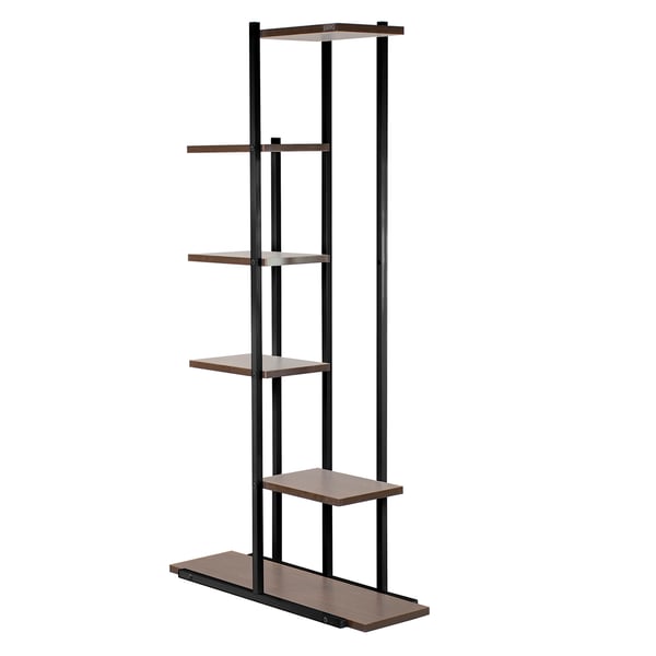 Metal stående blomsterstander, 6 hylder, sort, moderne, 113 cm, loft