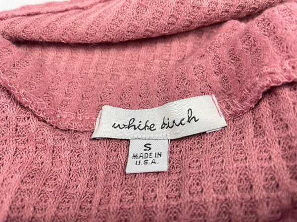 Rosa designerbluse hvid birk S