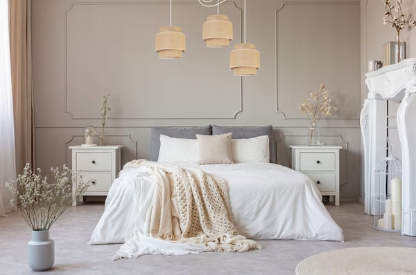 Hængende lampe, loftslysekrone, lampeskærm, boho juta