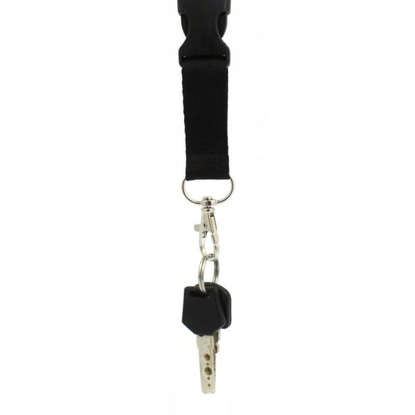 Lanyard svart halsrem 20 mm bredd 52 cm längd för telefon och nycklar