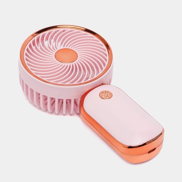 Mini-blæser til skrivebordet, bærbar og genopladelig, pink guld rose