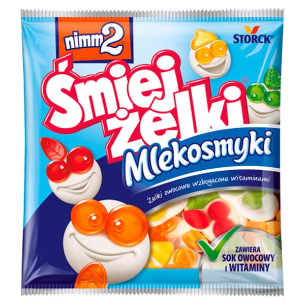 nimm2 Śmiejżelki Mlekosmyki Vitamiineilla rikastetut hedelmähyytelöt 90 g