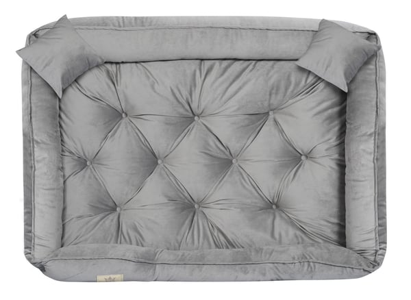 Hundeseng kennel 115x95 cm velour grå