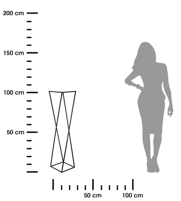 Modernt svart stående blomsterställ 100cm