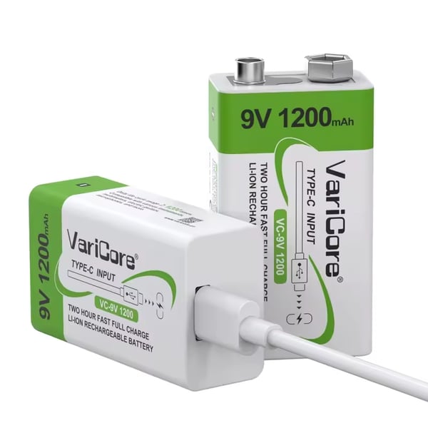 Genopladeligt battericelle VariCore VC-9V 1200-USB 9V Li-ion 1200mAh