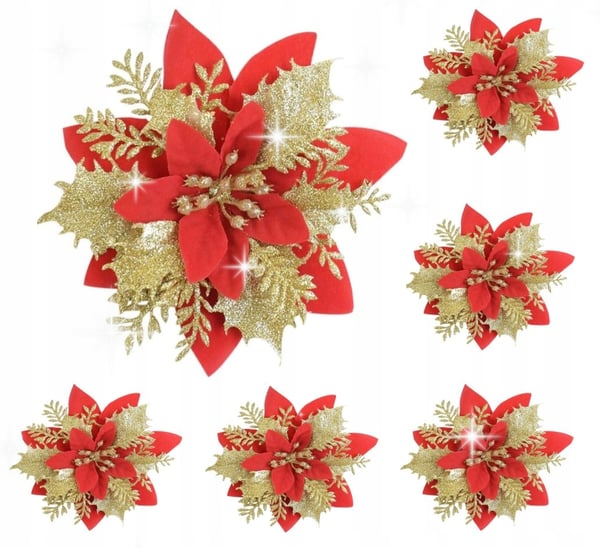 Betlehems stjärna till julgransblommor 6 st