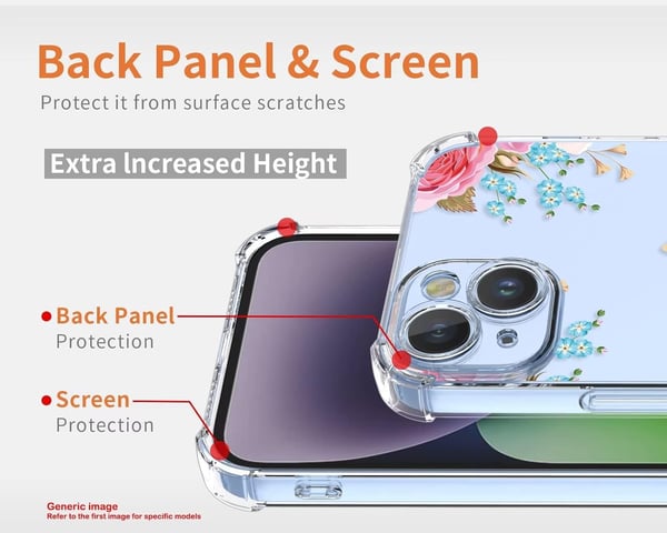 Silikone cover til Samsung Galaxy A04 - gennemsigtigt etui med blomster og pæoner
